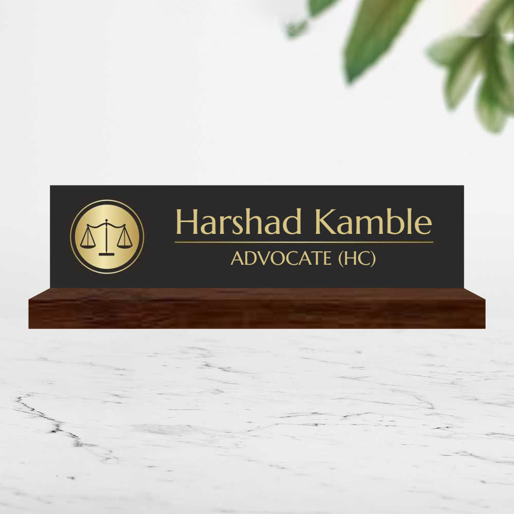 Excelus Office Desk Name Plate - Advocate