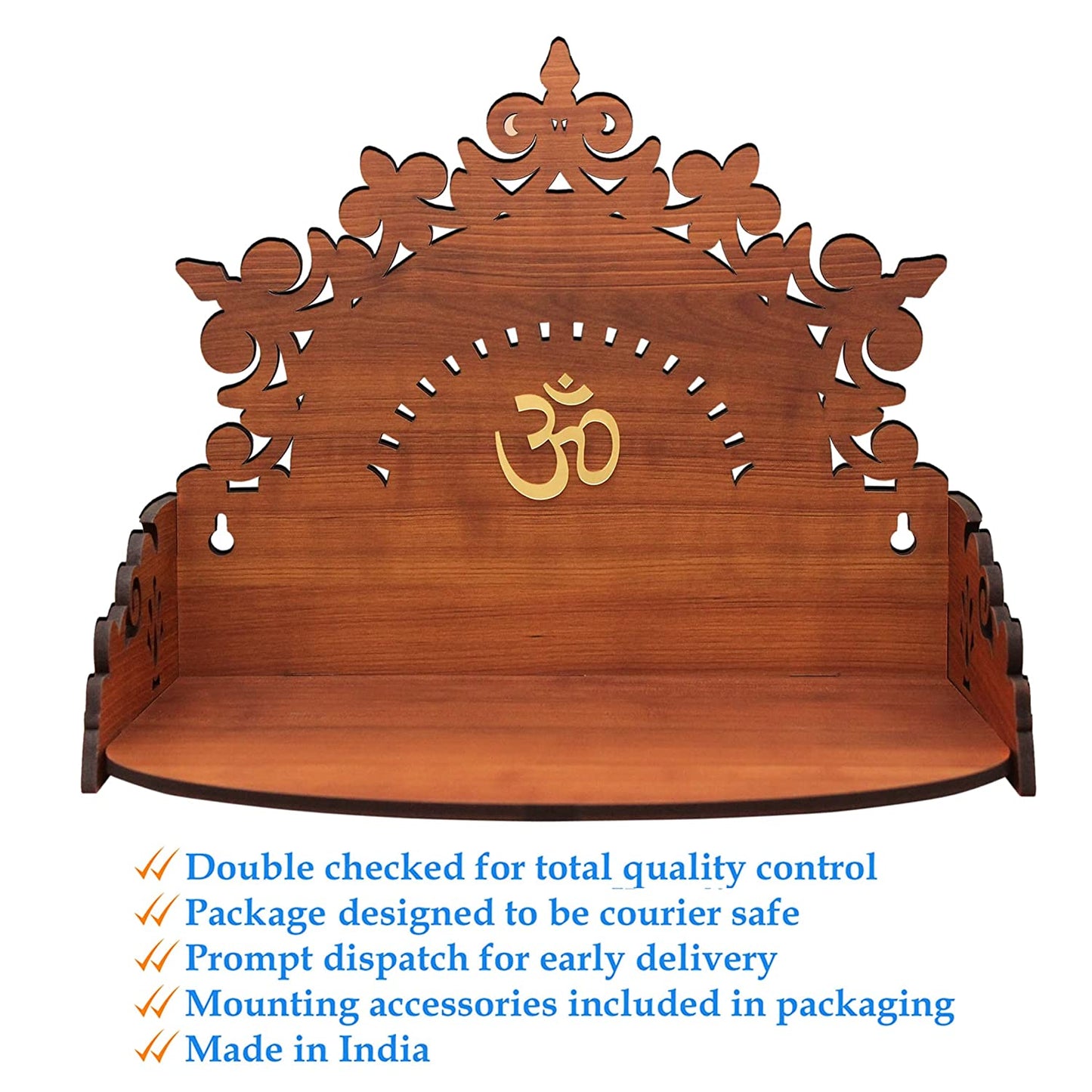 Floral Beautiful Wooden Pooja Stand for Home/Mandir for Home/Temple for Home and Office/Puja Mandir for Home and Office Wall Product