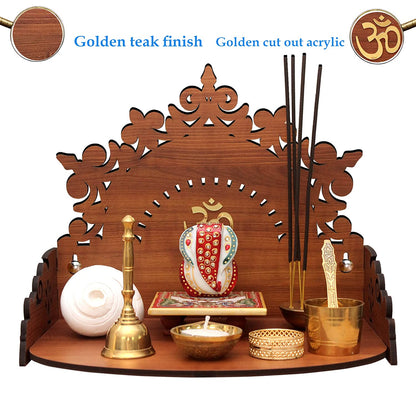 Floral Beautiful Wooden Pooja Stand for Home/Mandir for Home/Temple for Home and Office/Puja Mandir for Home and Office Wall Product