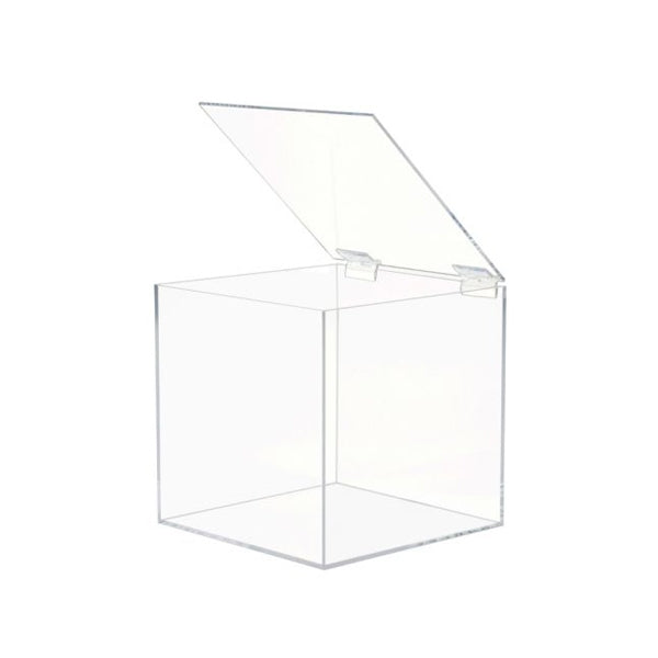 Acrylic 5-Sided Box w Hinged Lid