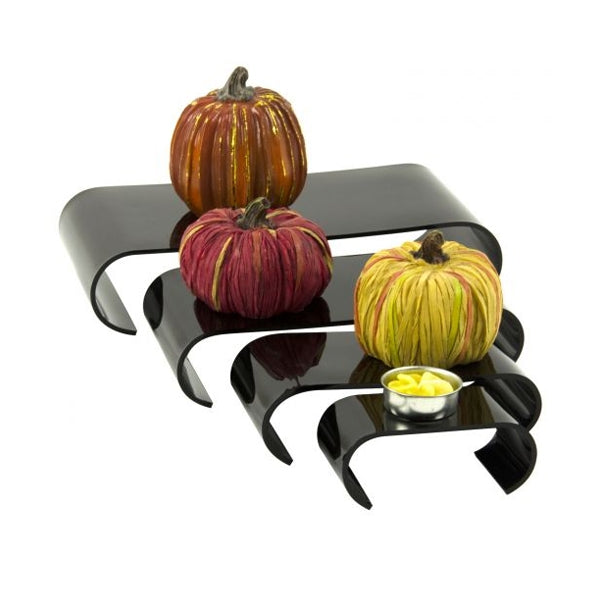 Black Scroll Riser Black Acrylic Stacking Scroll Risers Set of 4 – acrylicsheetsindia