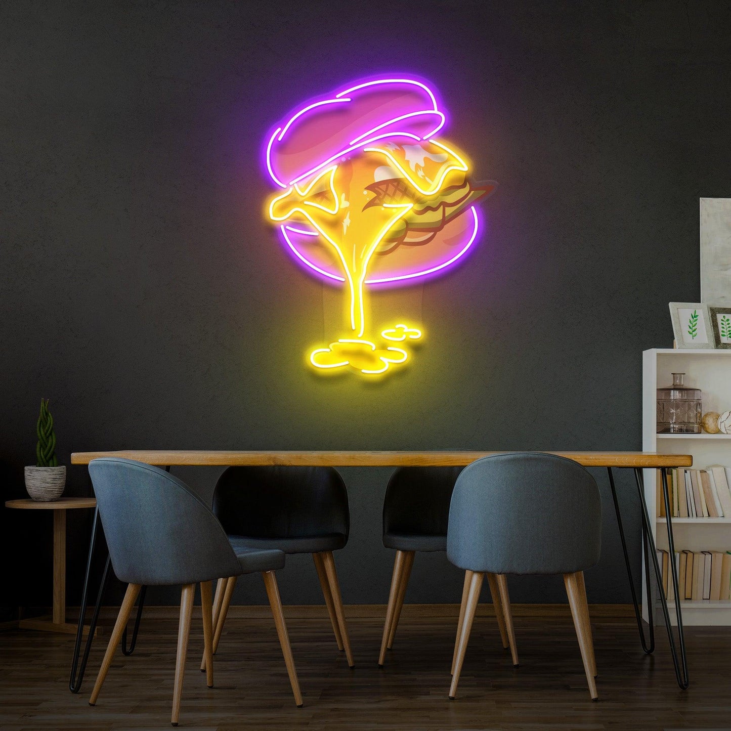 Burger Led Neon Sign - Acrylic Artwork – acrylicsheetsindia
