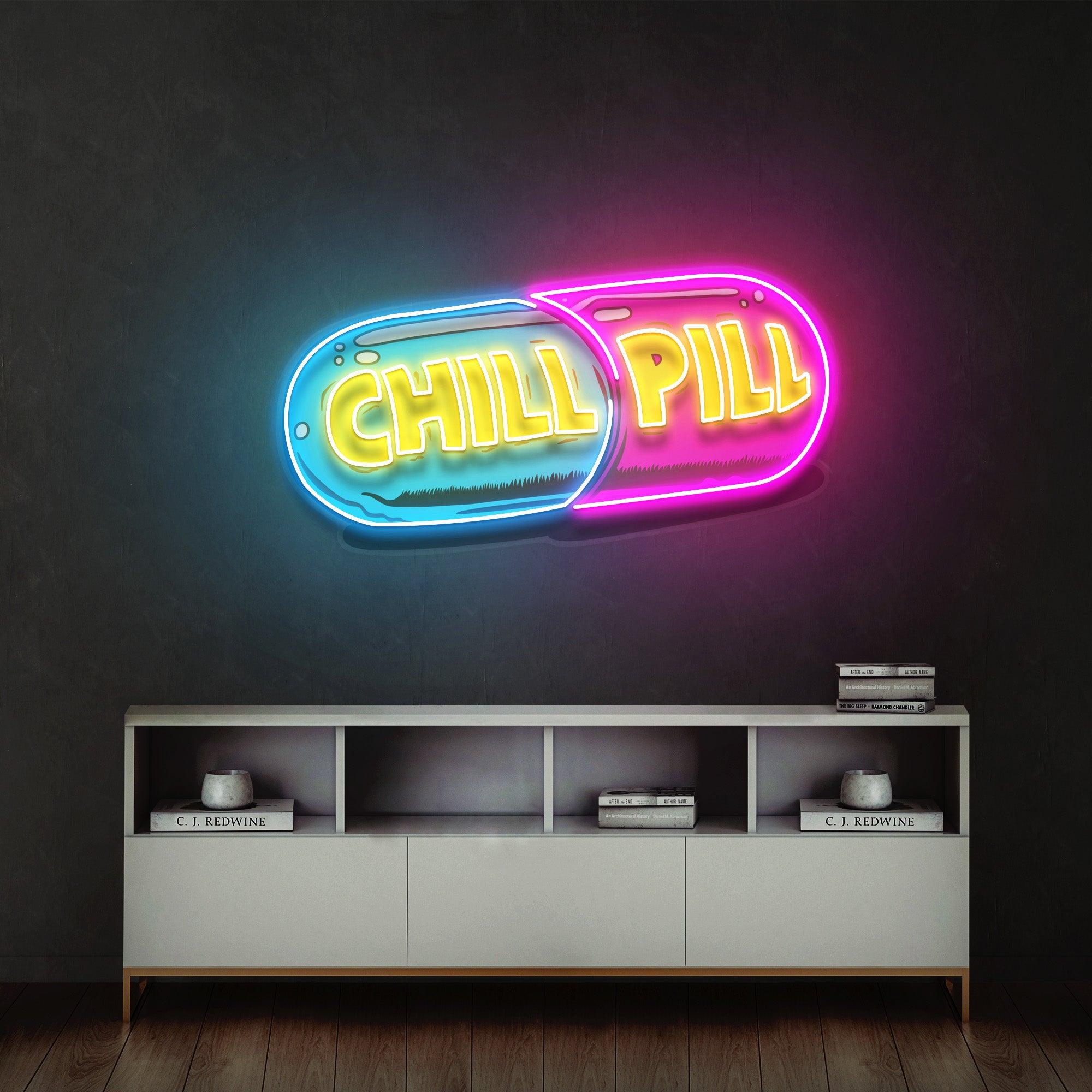 Chill Pill Led Neon Acrylic Artwork – acrylicsheetsindia
