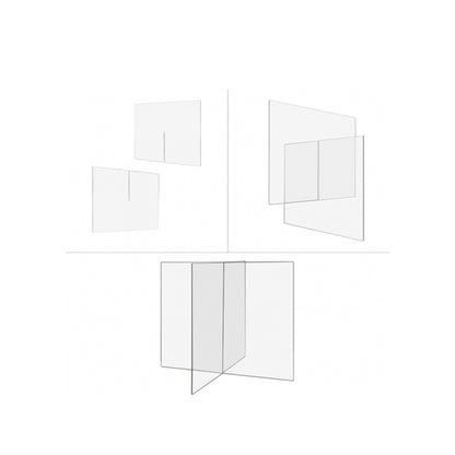 Clear Acrylic 4 Way Table Divider Shield - 23.5H x 29.5W x 29.5L