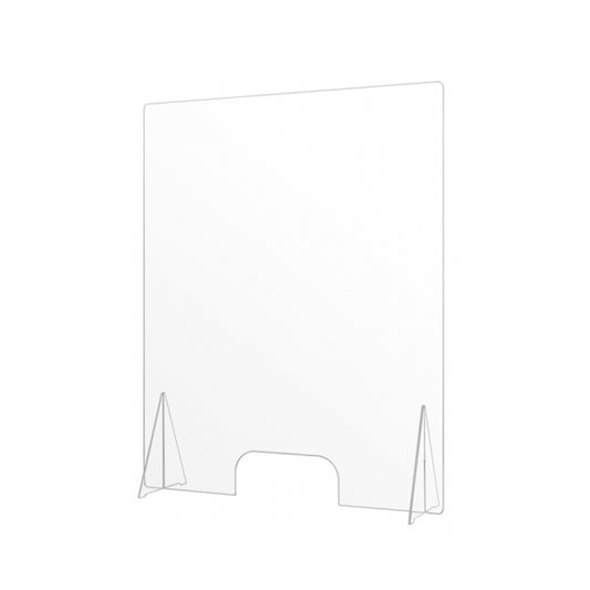 Economy Countertop Sneeze Guard with Pass Through Opening 35.5H x 29.5W