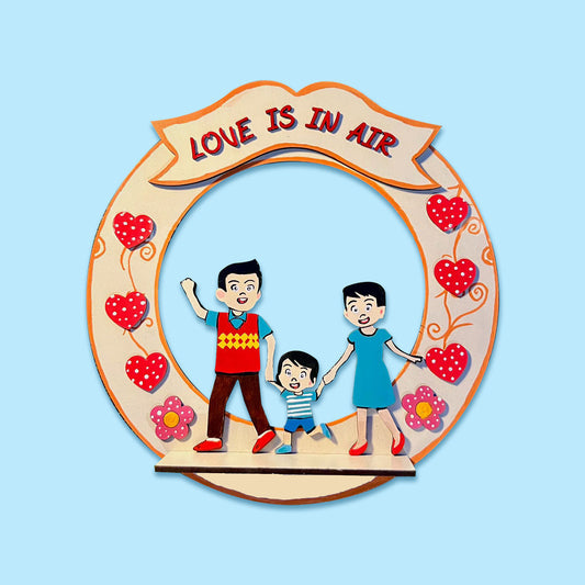 Handcrafted Family MDF Nameplate With Shelf