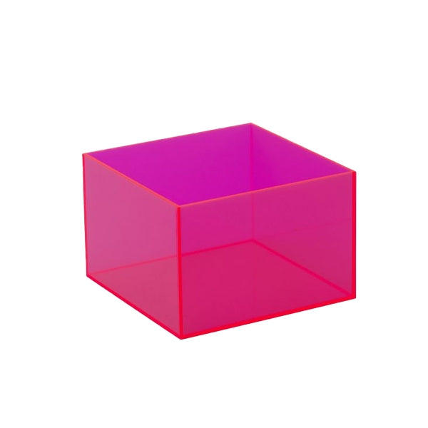 Fluorescent Pink Acrylic 5-Sided Box