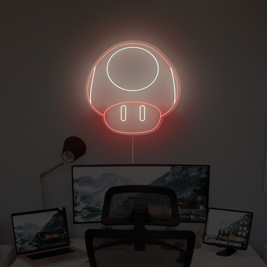 Mario Mushroom Neon Sign