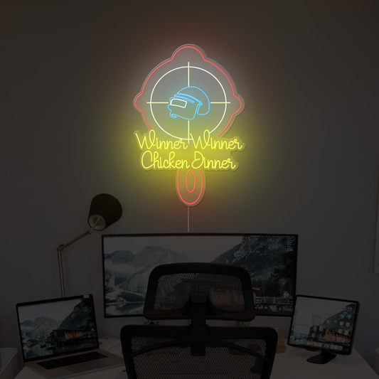 Chicken Dinner Neon Sign