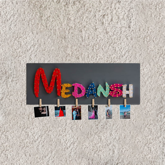 Multi-coloured Personalised String Art Name Plate