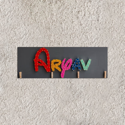Multi-coloured Personalised String Art Name Plate