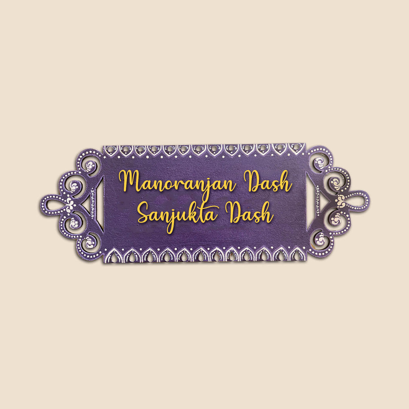Hand Painted Mandala Personalised Cut-Out Name Plate