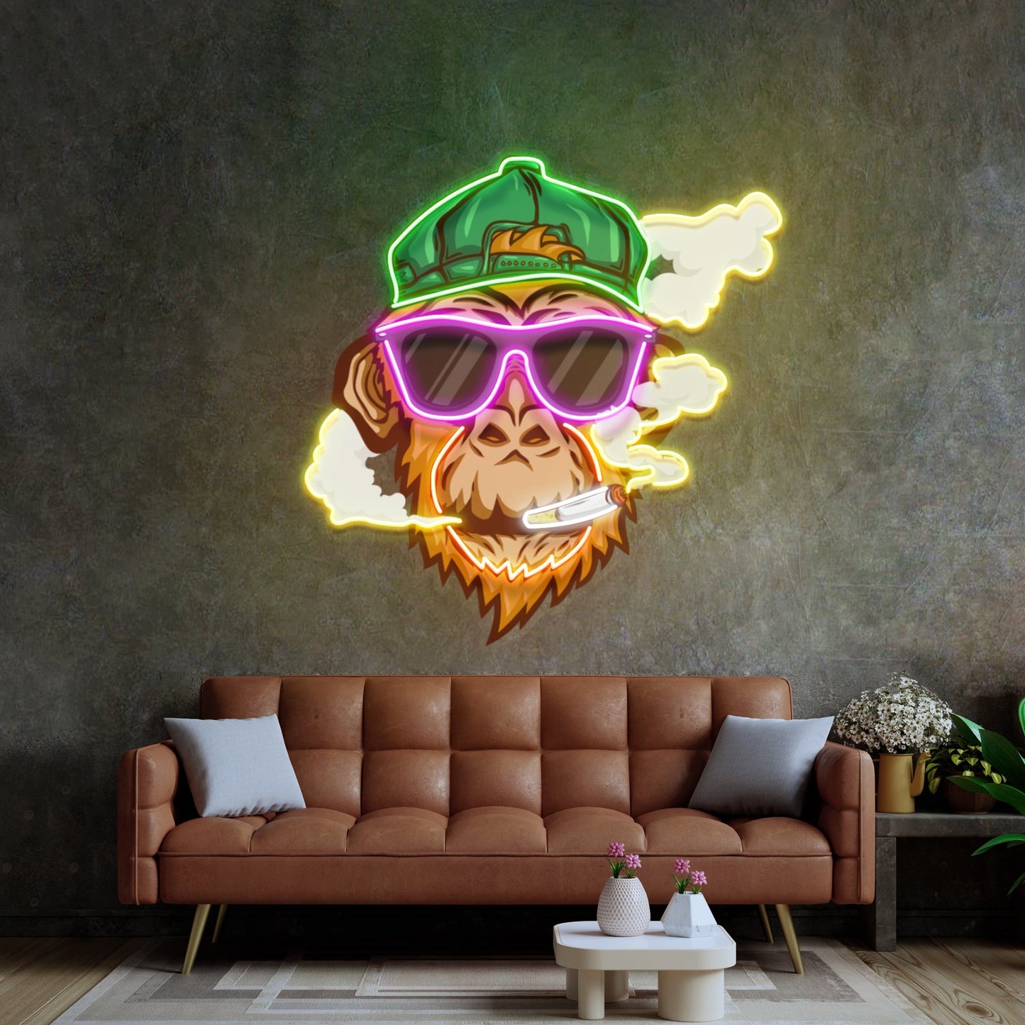 Monkey Smoking Cigar LED Neon Sign Light Pop Art