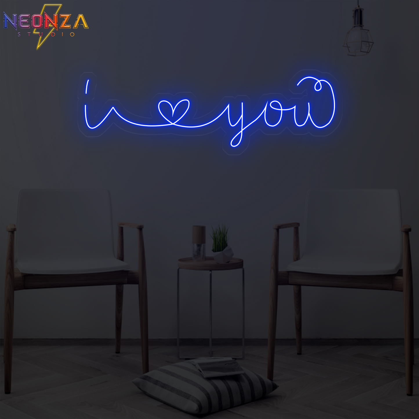 i love you Neon quote Sign blue