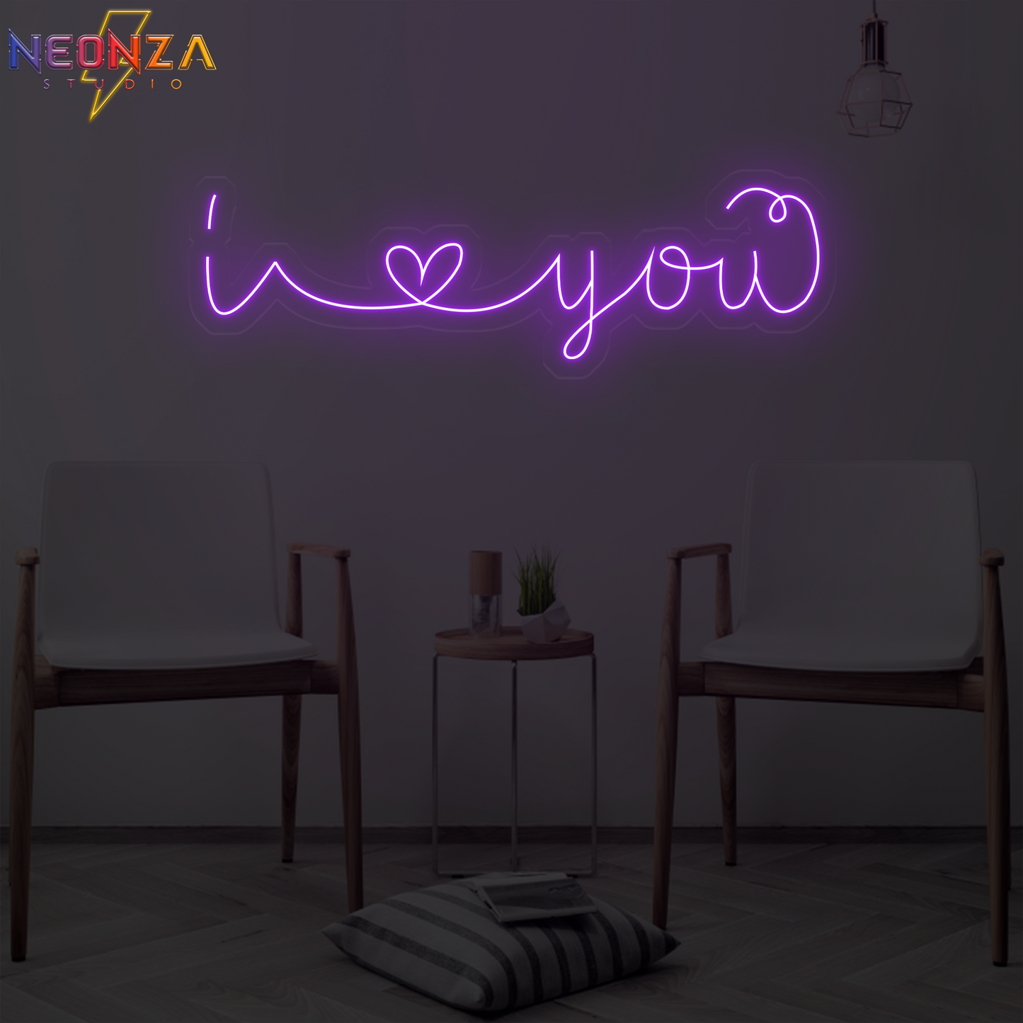 i love you Neon quote Sign purple