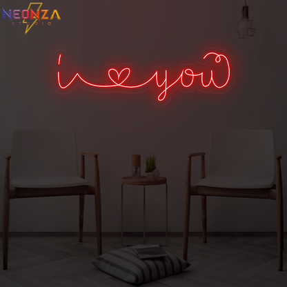 i love you Neon quote Sign red