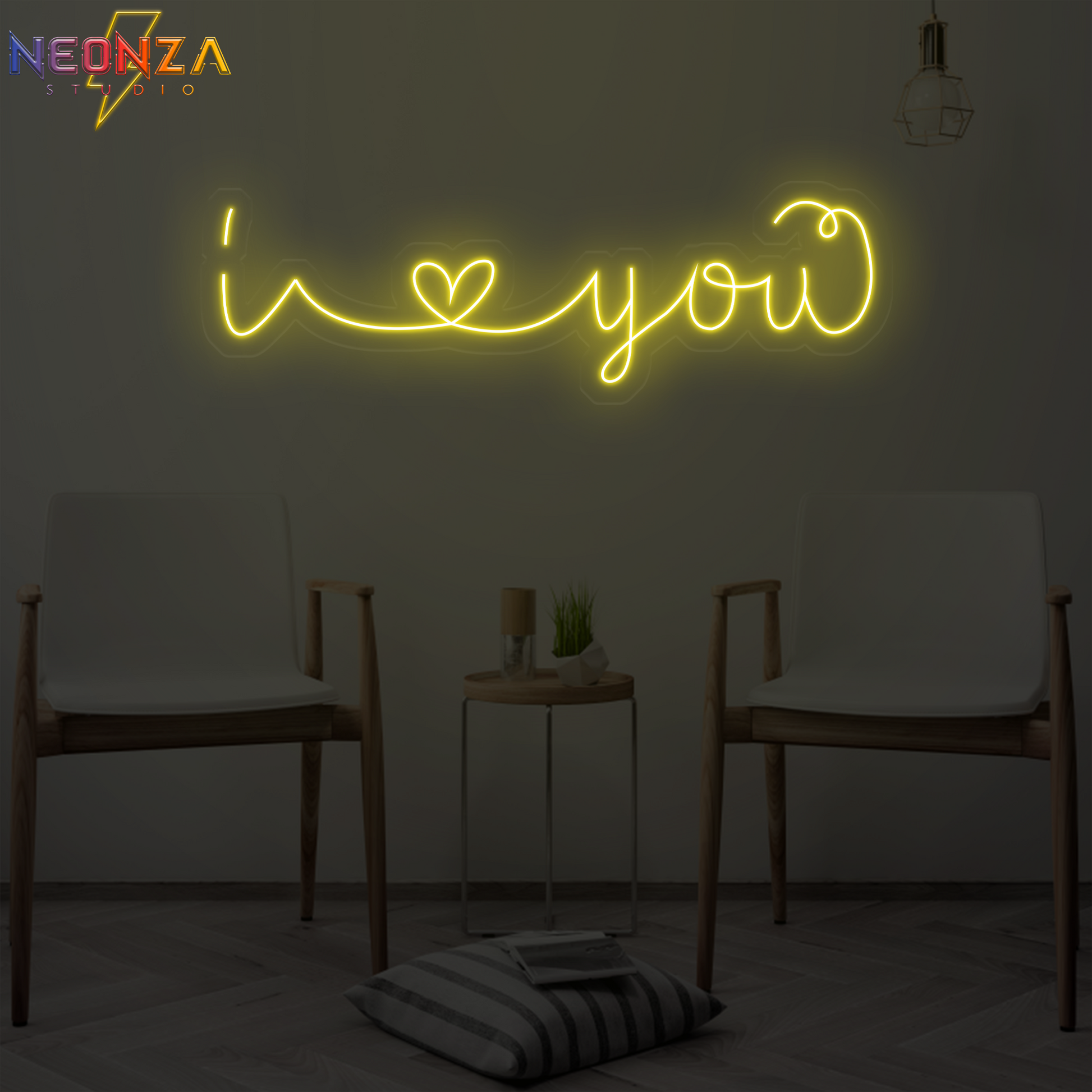 i love you Neon quote Sign yellow