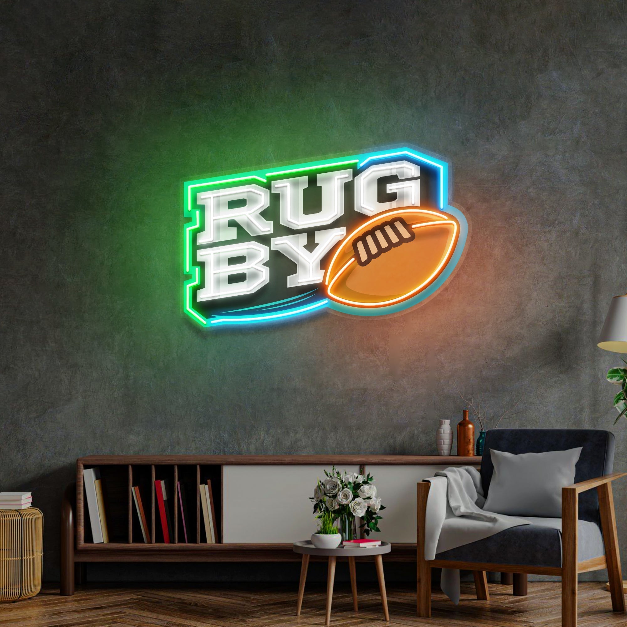 Rugby Ball LED Neon Sign Light Pop Art – acrylicsheetsindia