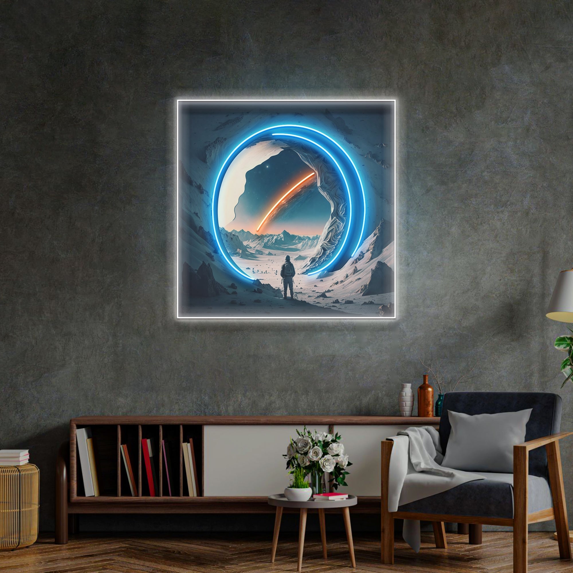 Space Led Neon Sign Astronaut Experiencing The Space LED Neon Sign Light Pop Art ...