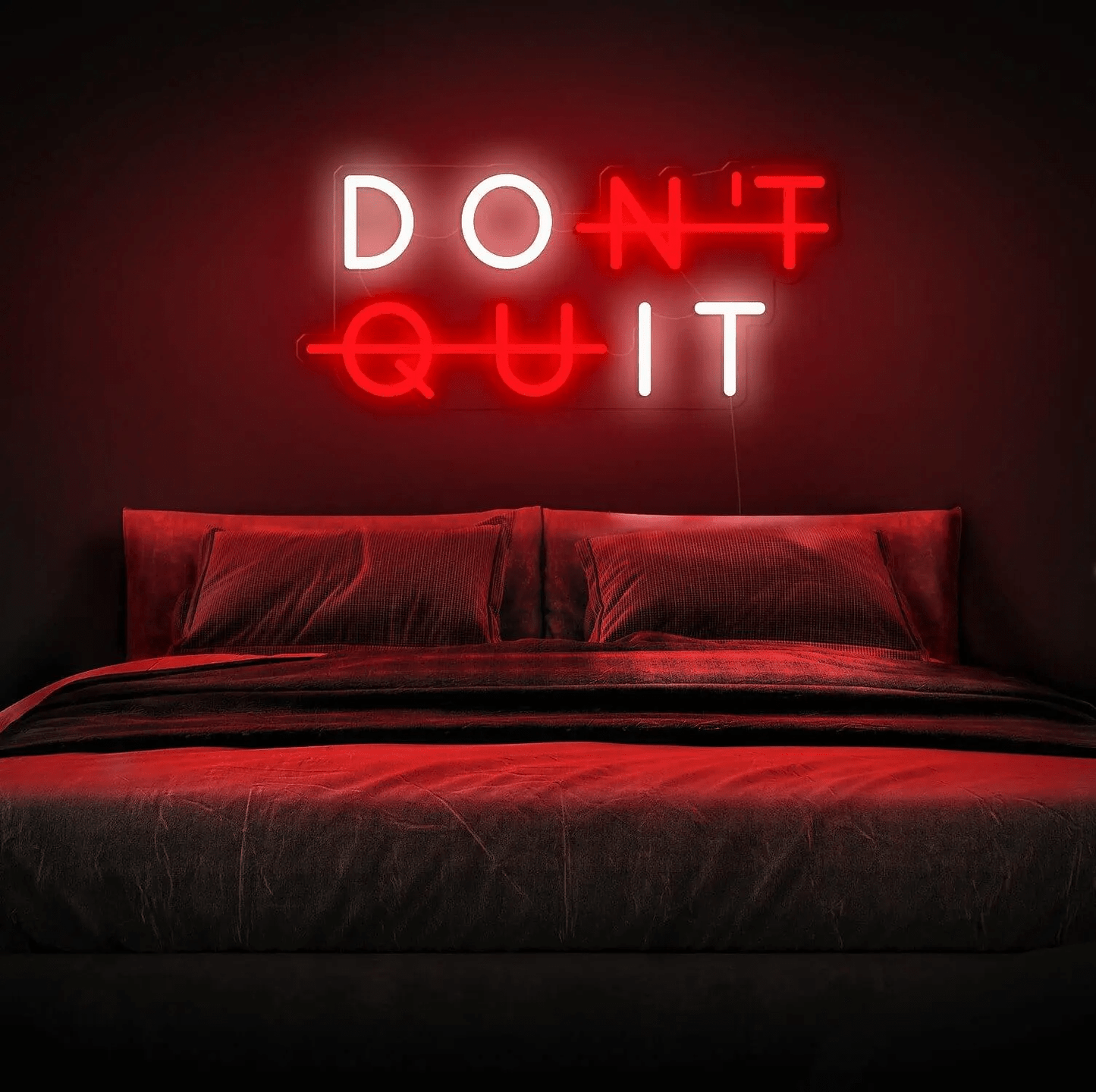 Don't Quit Neon Quote red