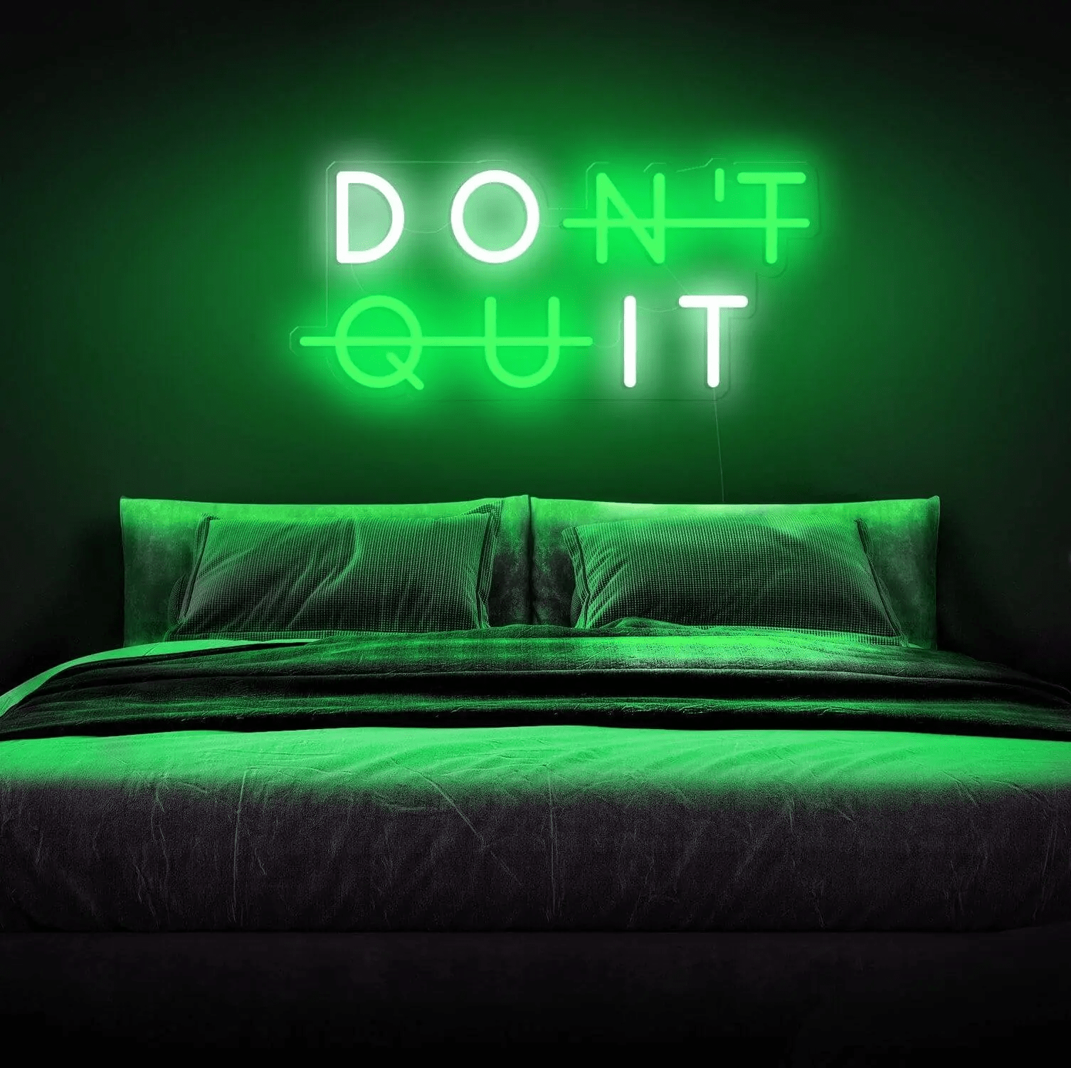 Don't Quit Neon Quote green