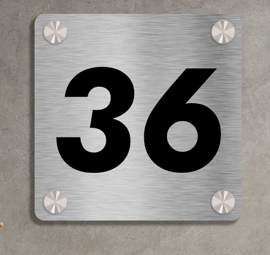Squarica - Stainless Steel House Number Sign