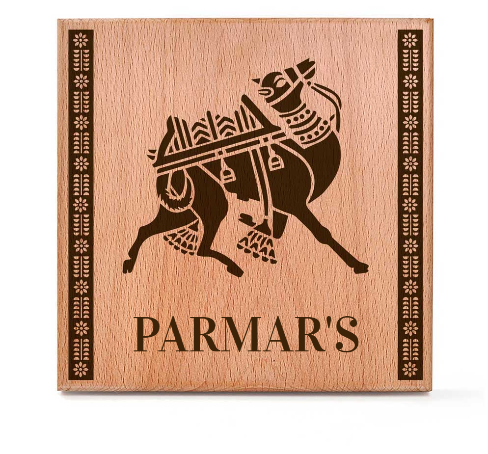 Pashupati (Sanjhi Art) - Wooden Name Plate