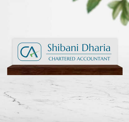 Excelus Office Desk Name Plate - Chartered Accountant (CA)