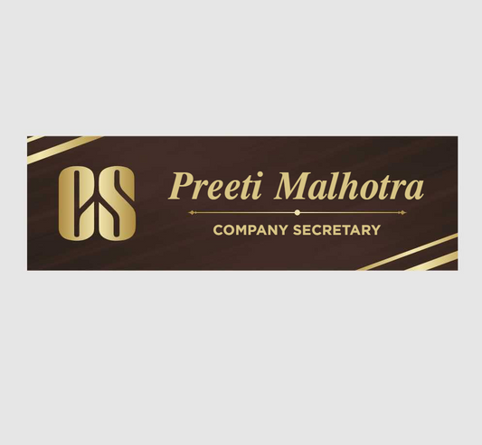 Executive Desk Name Plate for Company Secretary (CS)