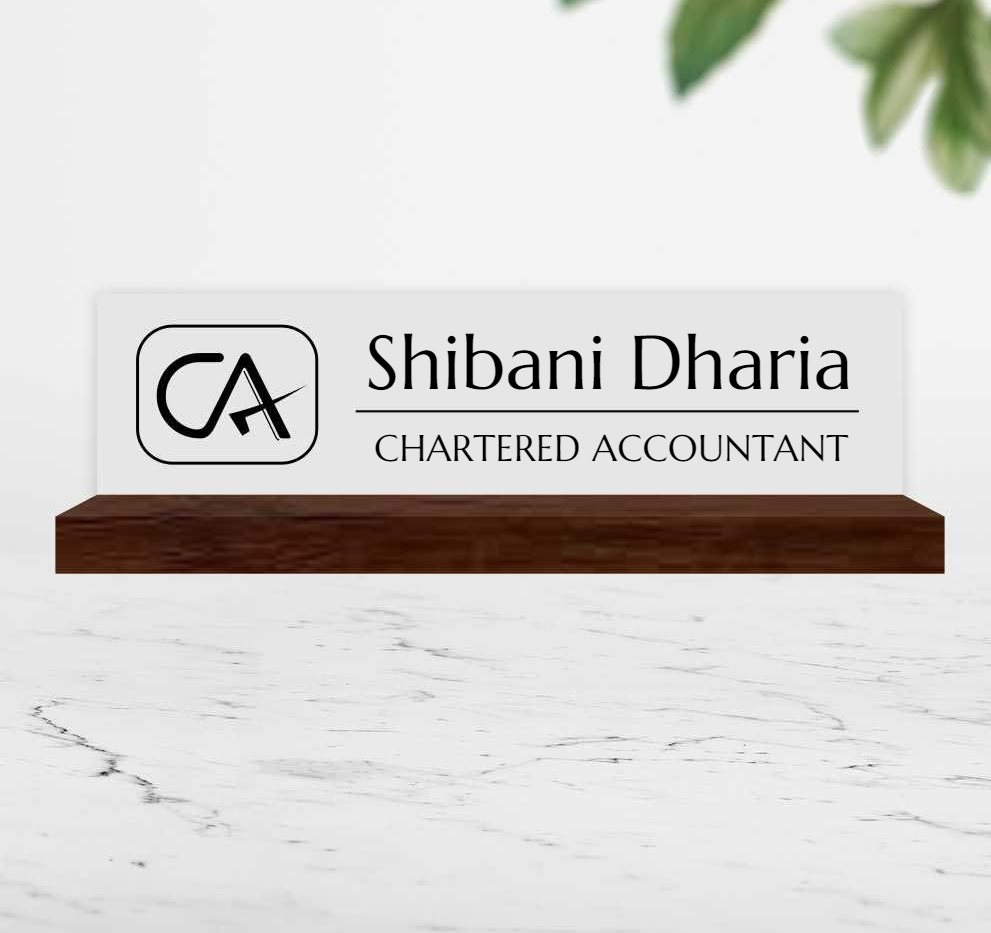 Excelus Office Desk Name Plate - Chartered Accountant (CA)