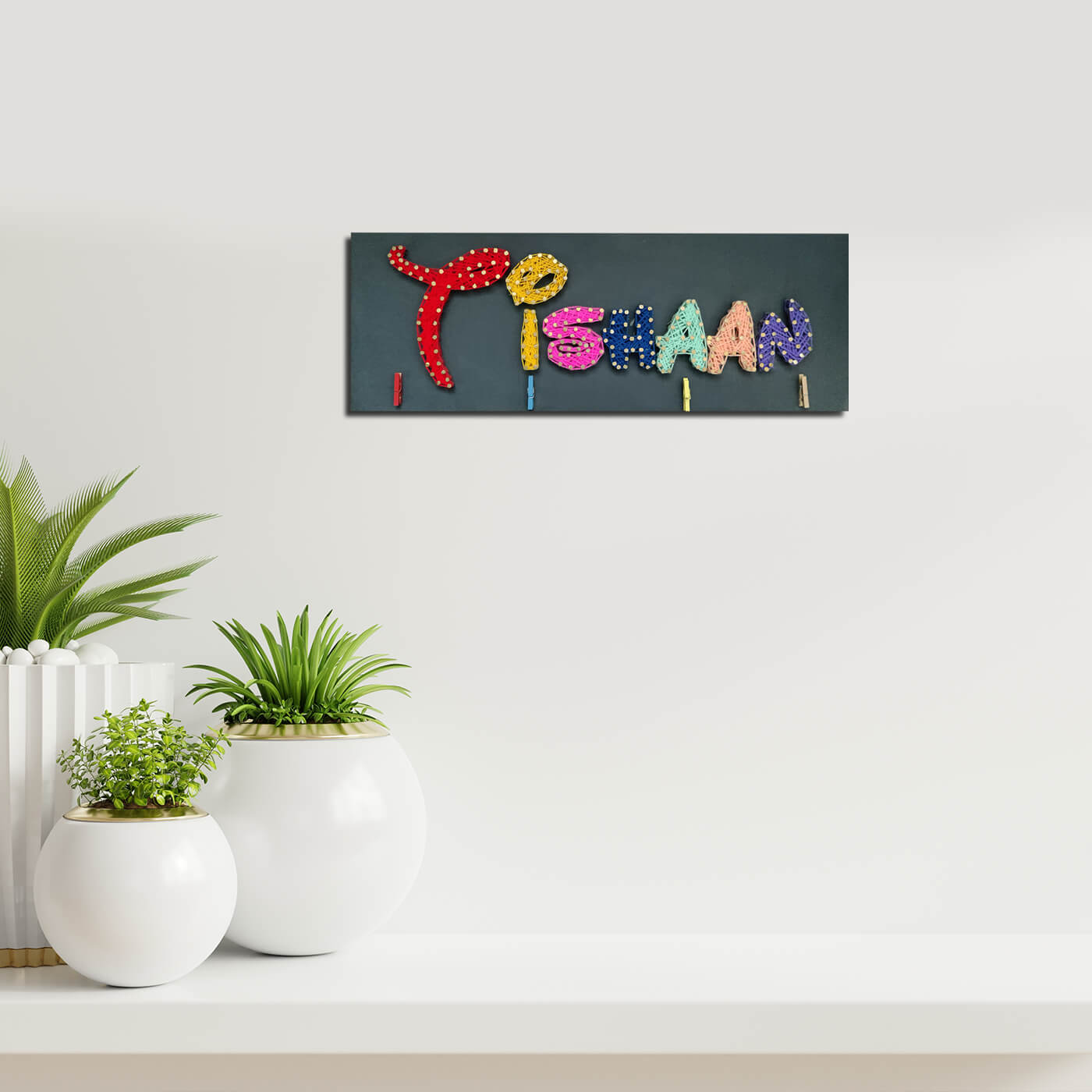 Multi-coloured Personalised String Art Name Plate