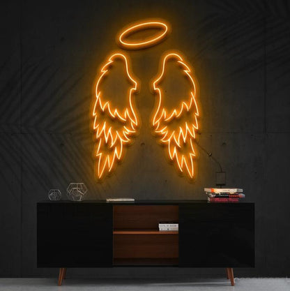 Angel Wings LED Neon Art orange